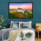 Neuschwanstein Castle at Autumn Sunset Wall Art