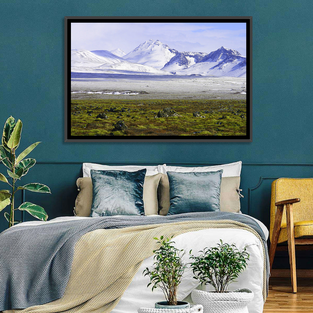 Icelandic Snow and Moss Landscape Wall Art