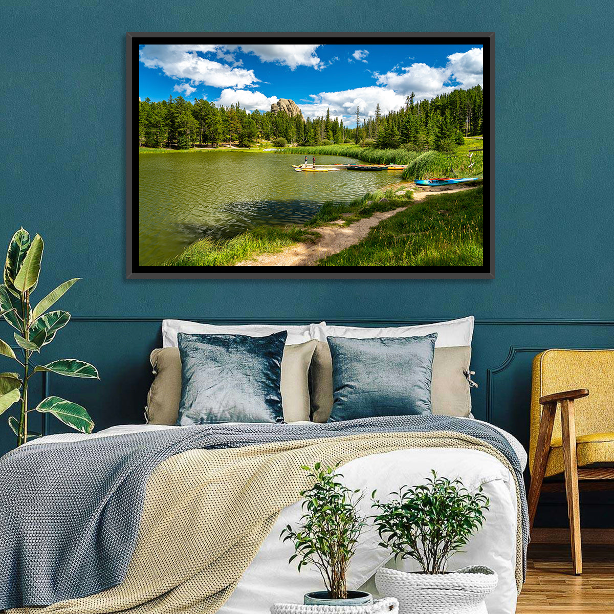 Sylvan Lake Dockside Scene Wall Art