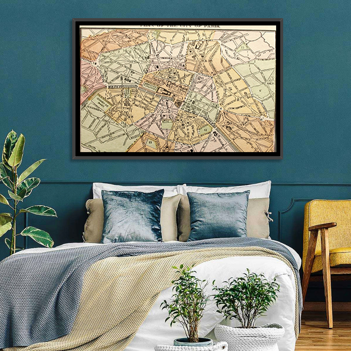 Paris City Map Wall Art