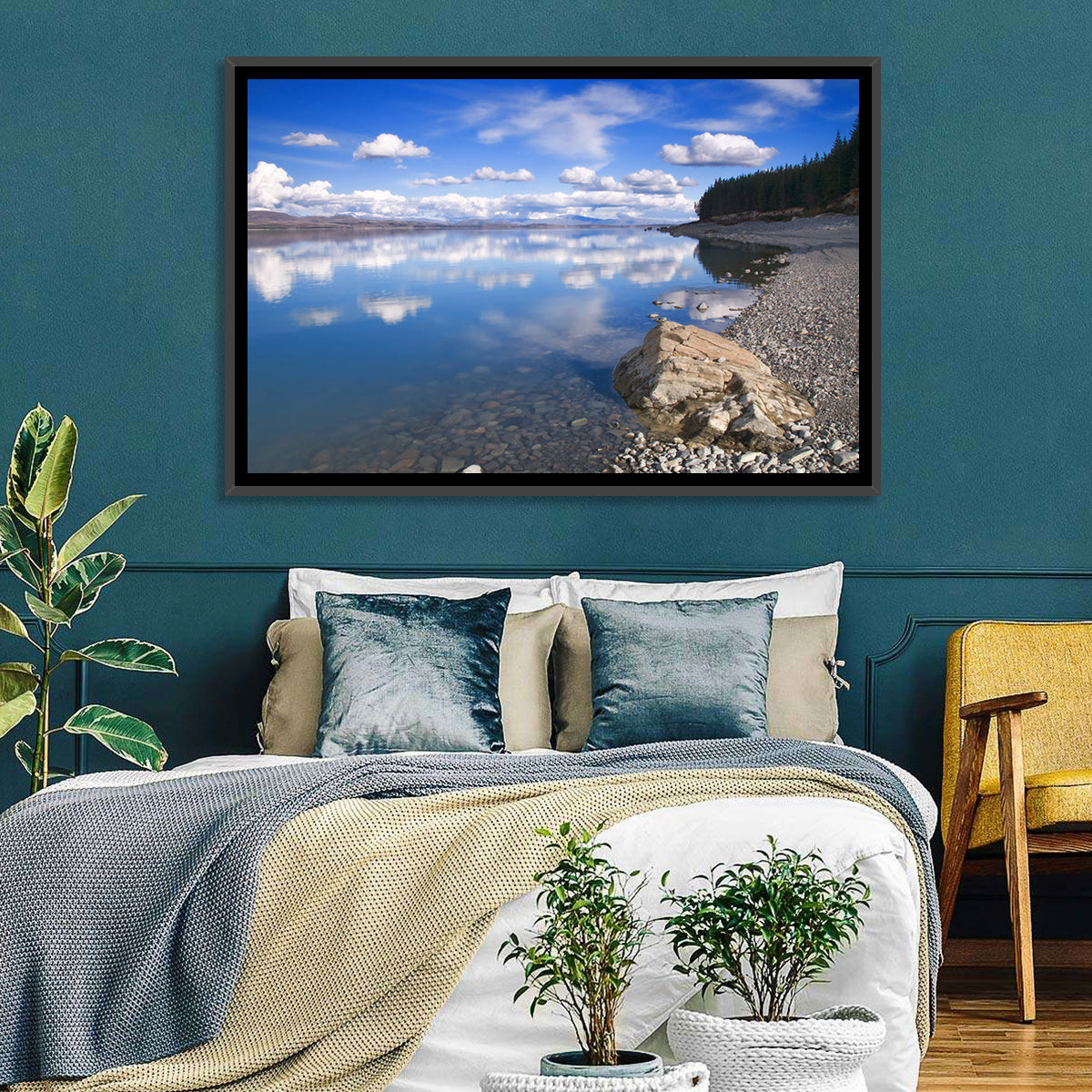 Pukaki Pebbled Shoreline Wall Art