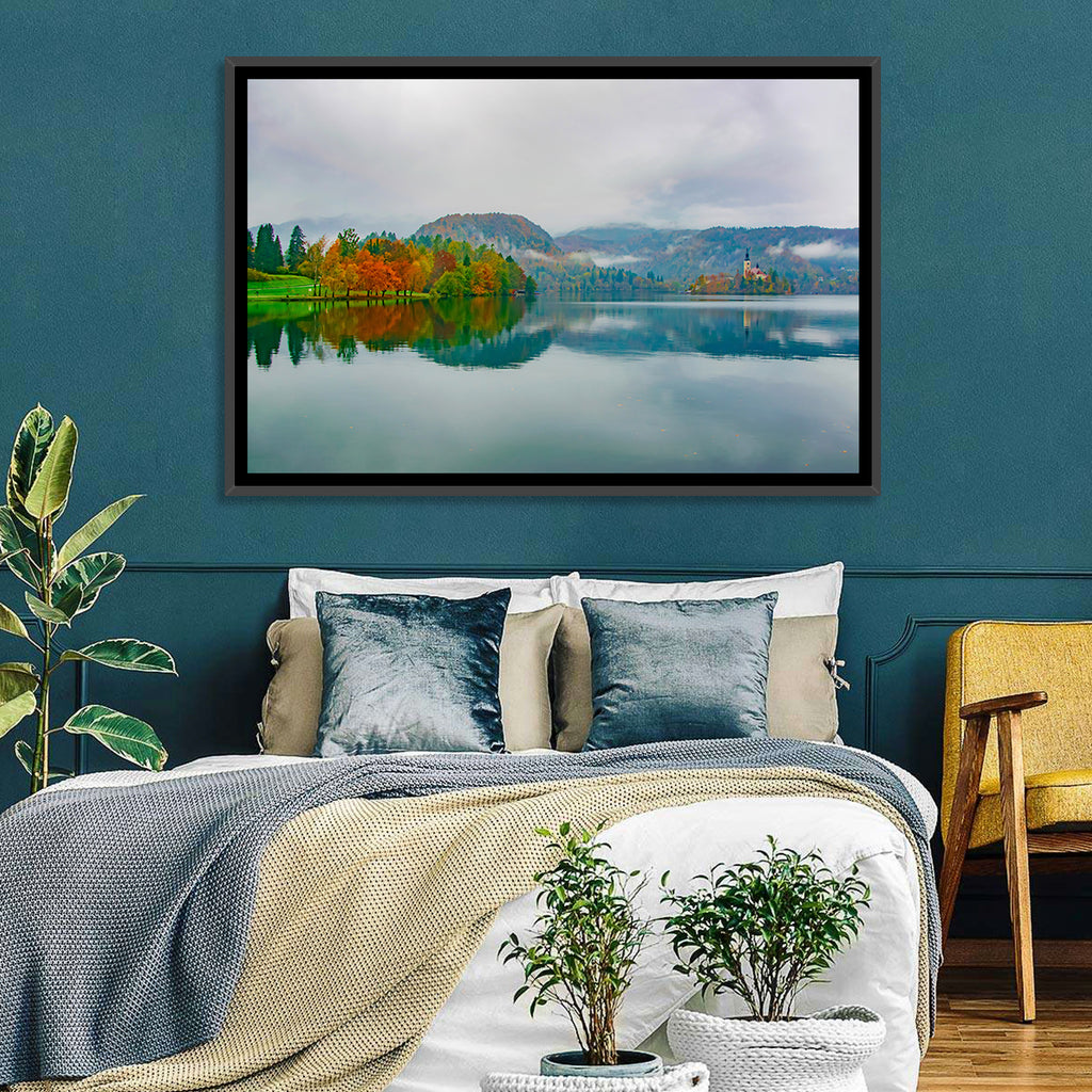 Lake Bled Island Church Wall Art