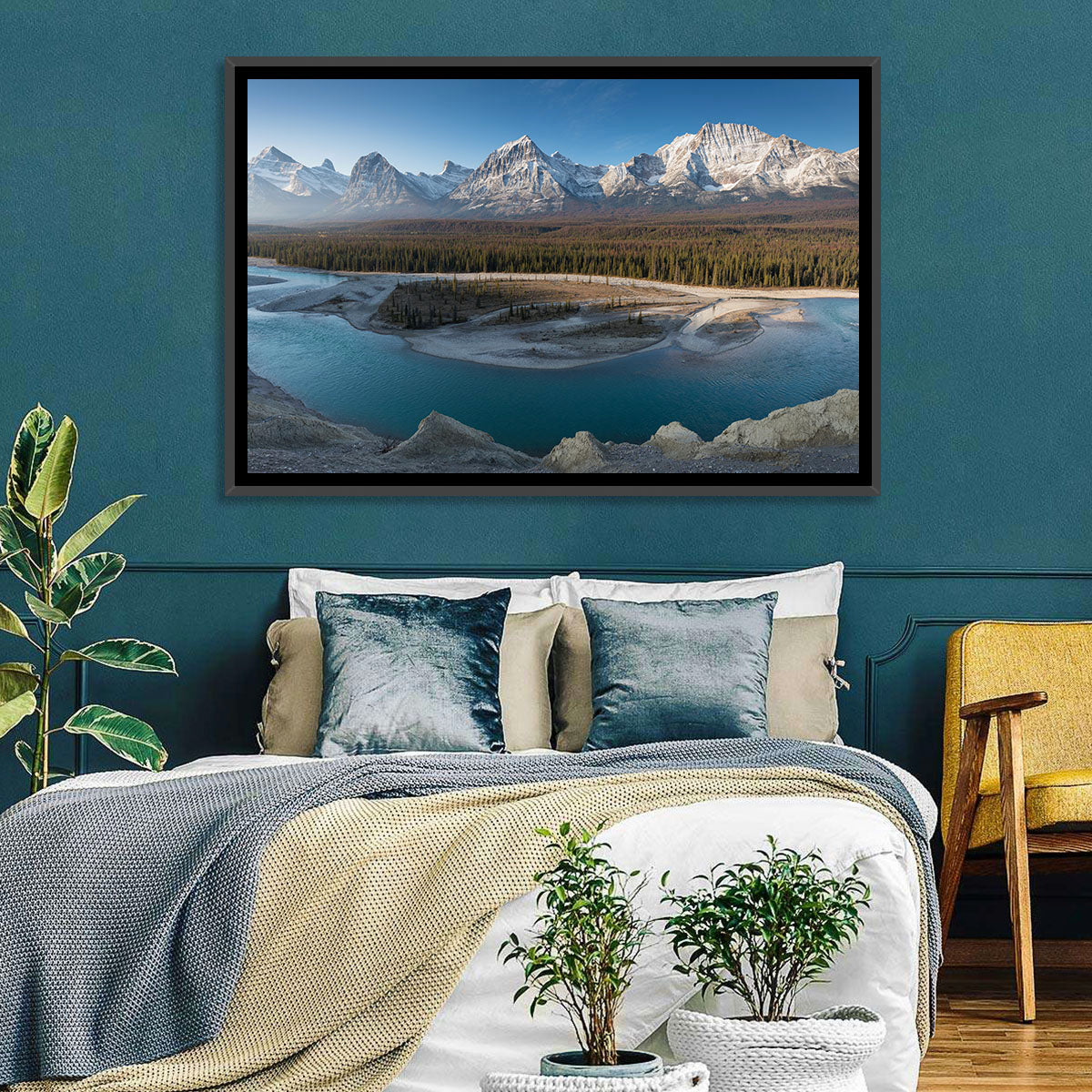 River in Jasper National Park Wall Art in a room, landscape