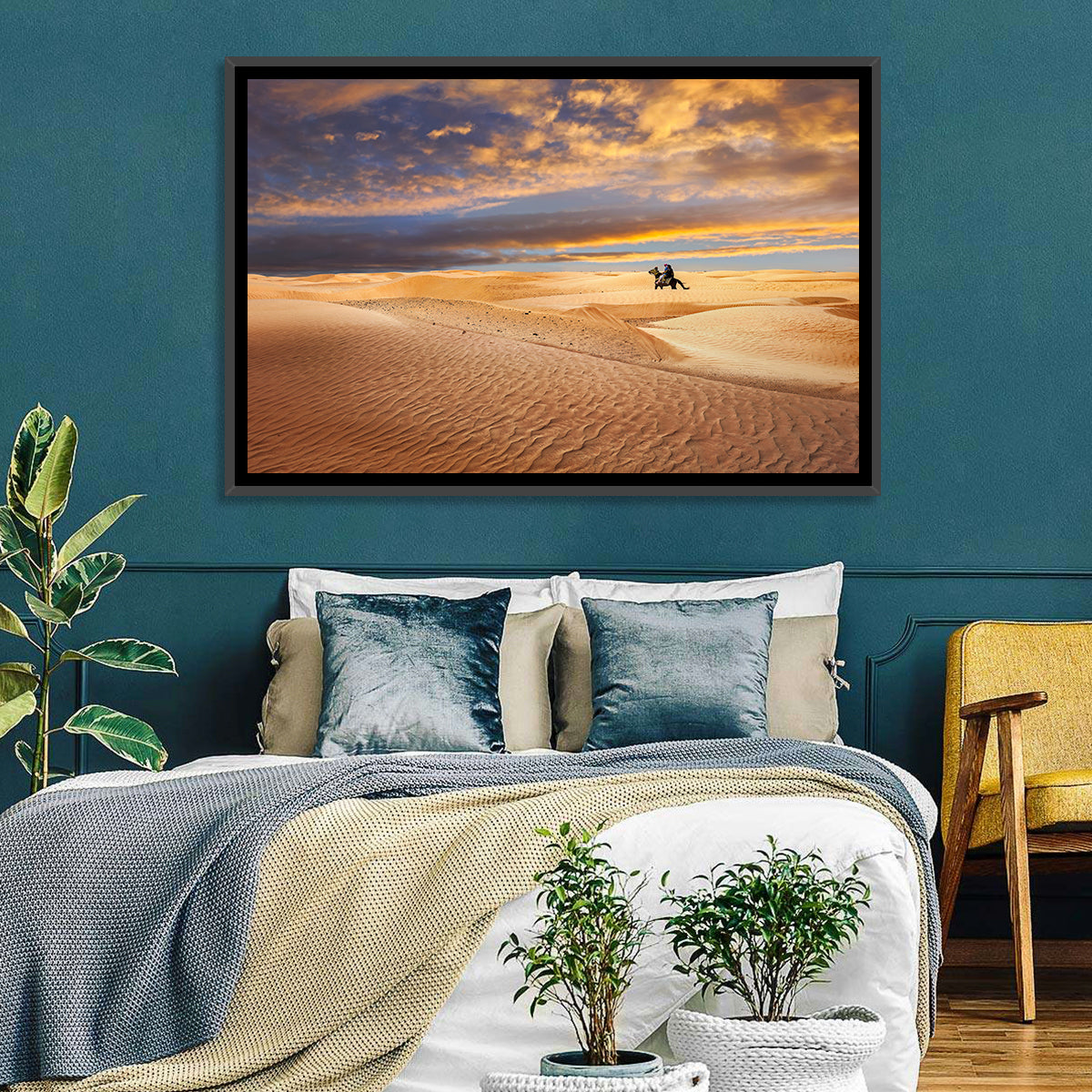 Sahara Camel Rider at Sunset Wall Art