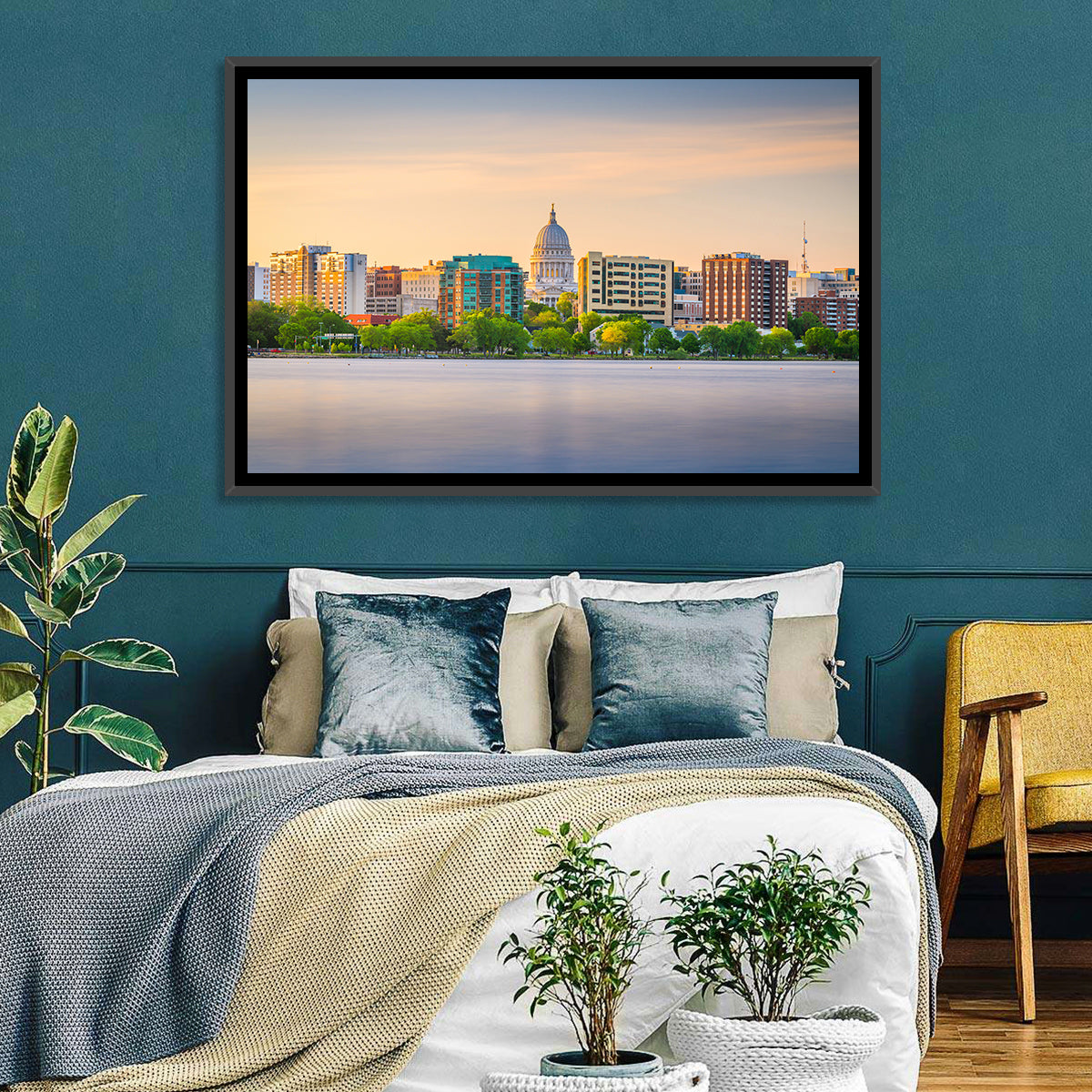 Madison Skyline at Lake Monona Wall Art
