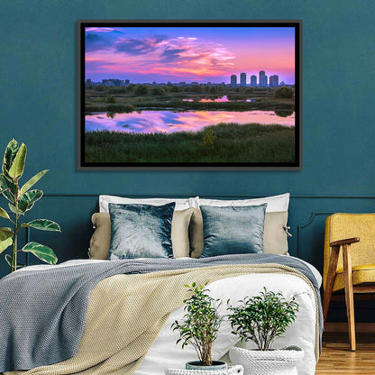 Vacaresti Park Sunset Reflection Wall Art