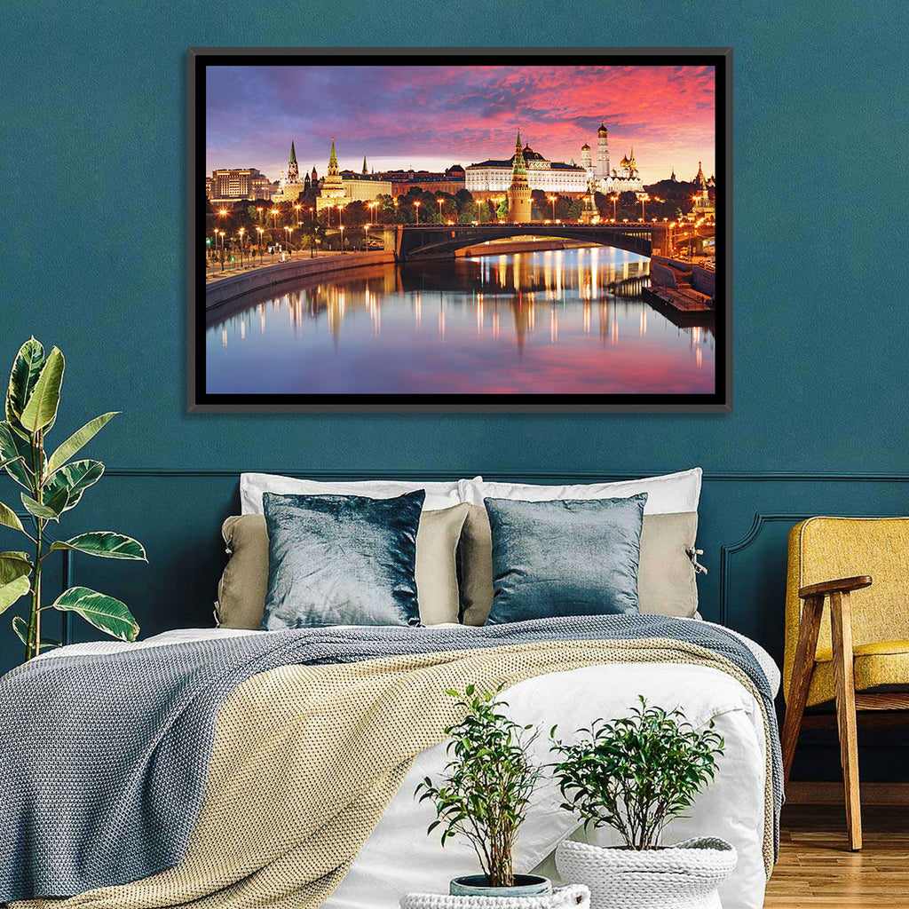 Moscow Kremlin Skyline at Twilight Wall Art