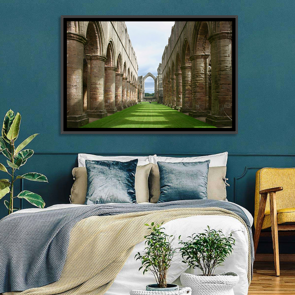 Fountains Abbey Ruins Grassy Nave View Wall Art