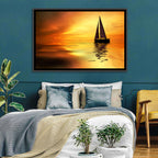Golden Hour Sailboat Silhouette Wall Art