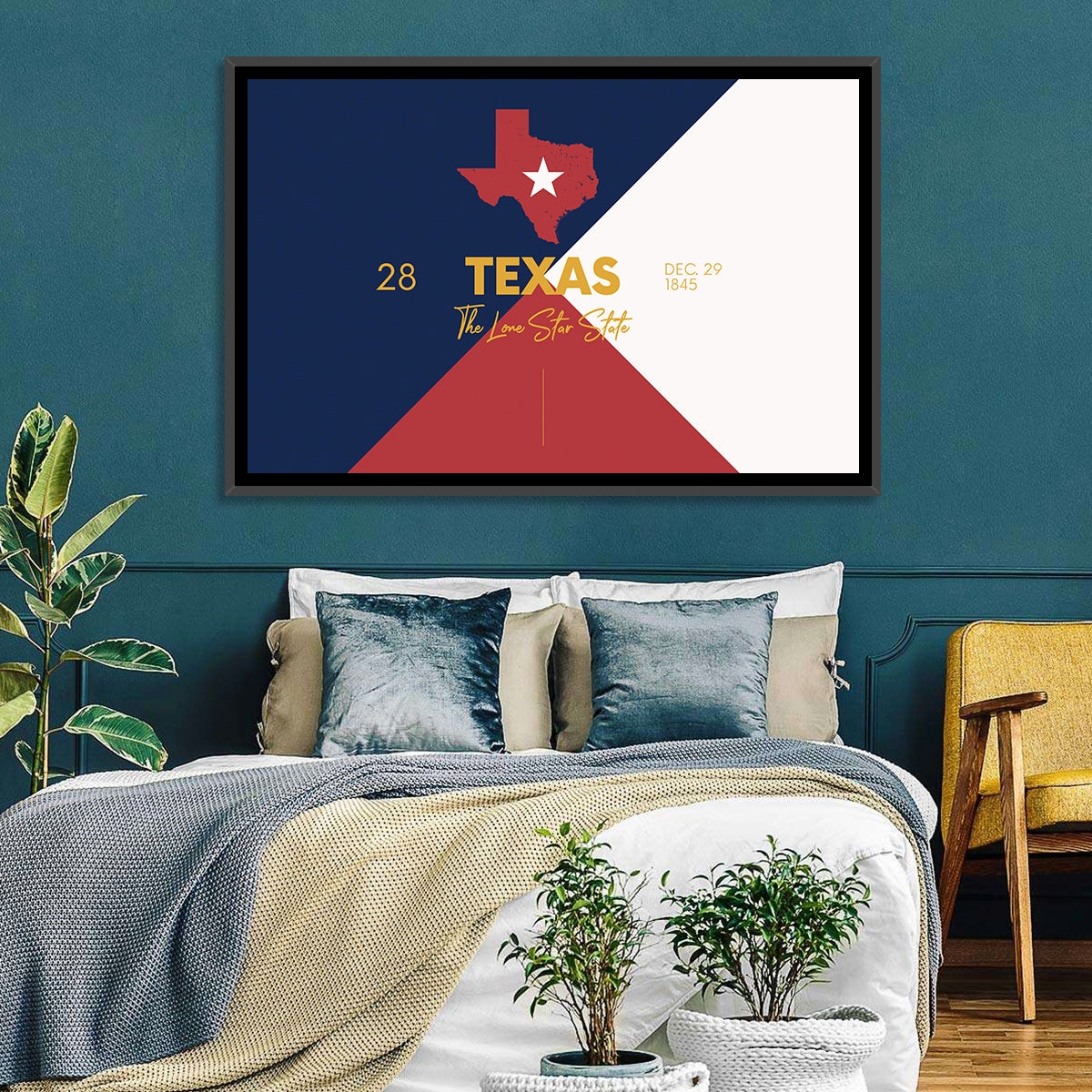 Lone Star State Map Wall Art