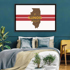 Illinois Map Land of Lincoln Wall Art