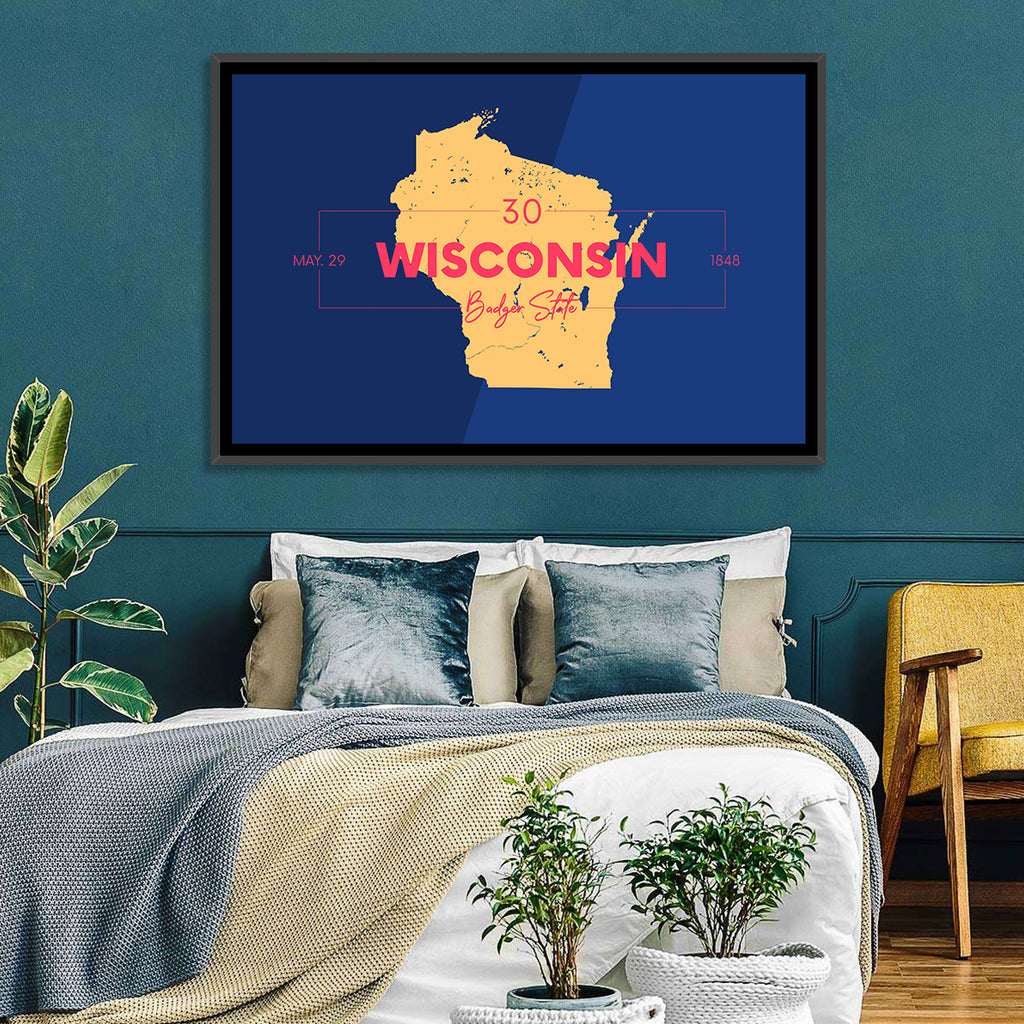 Badger State Map Wall Art