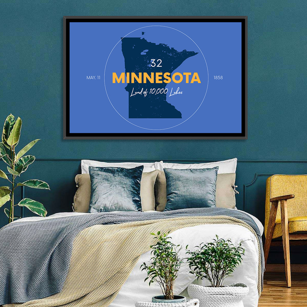 Minnesota State Outline Graphic Wall Art