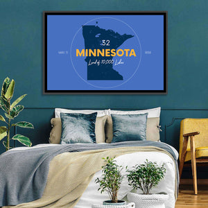 Minnesota State Map Wall Art