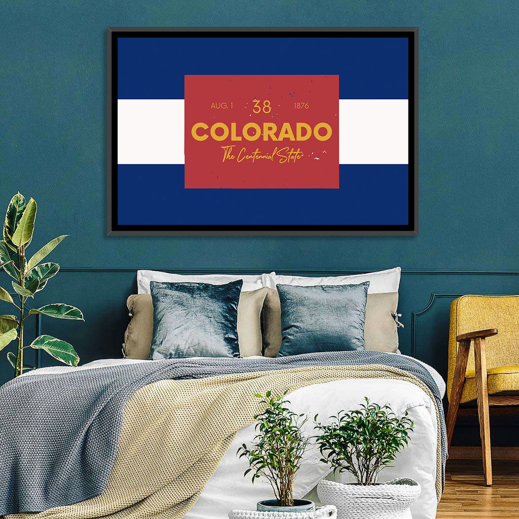 Colorado State Flag Map Wall Art