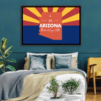 Arizona Sunburst Map Wall Art