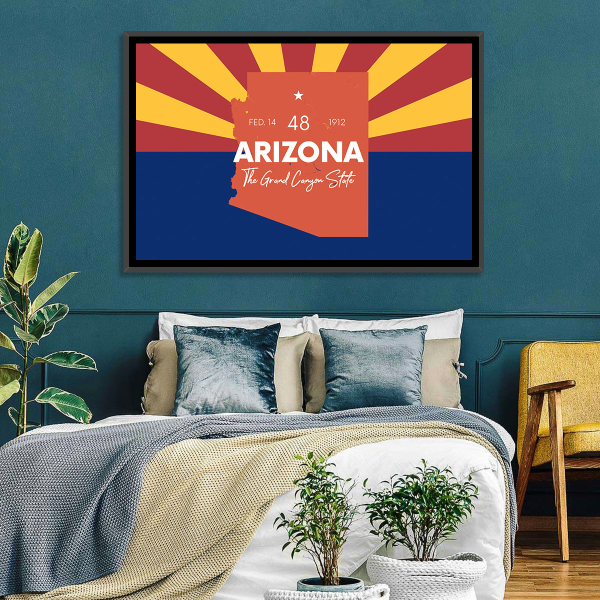 Arizona Sunburst Map Wall Art