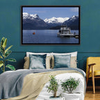 Lake Nahuel Huapi Catamaran and Snow-capped Mountains Wall Art