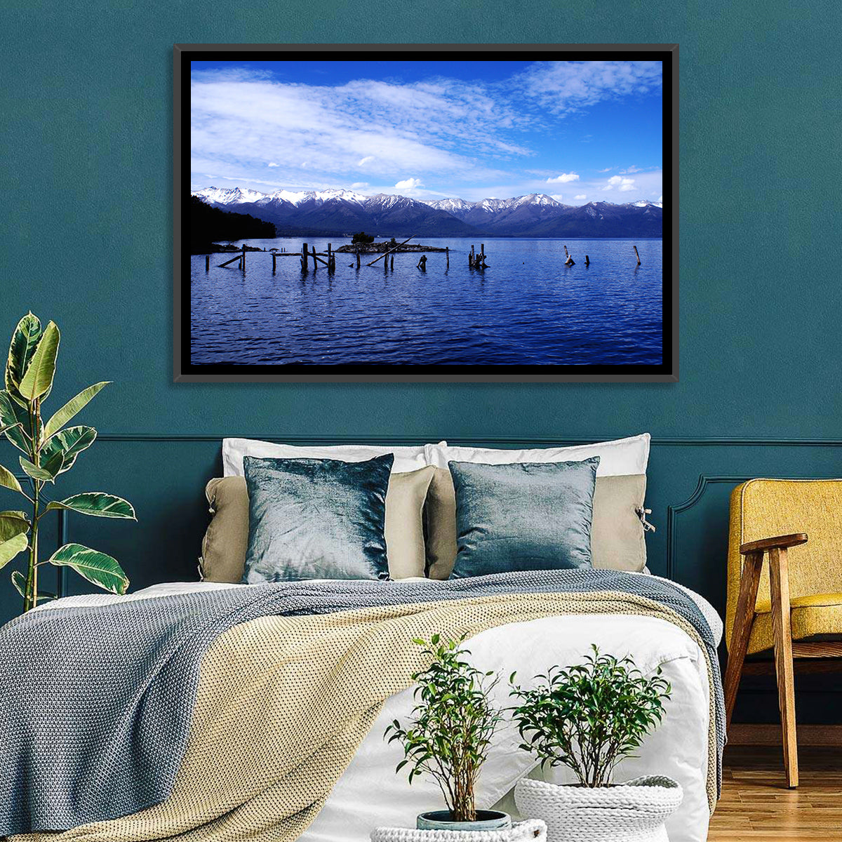 Nahuel Huapi Lake with Wooden Pilings Wall Art