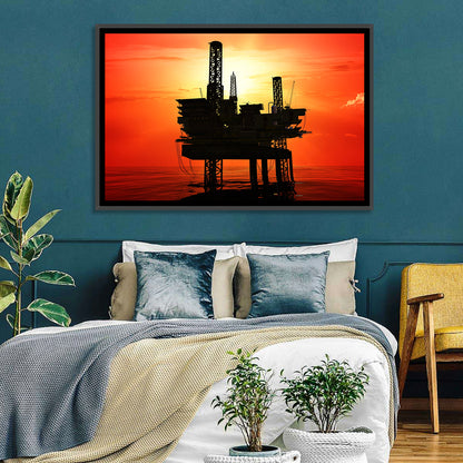 Oil Rig Silhouette Wall Art