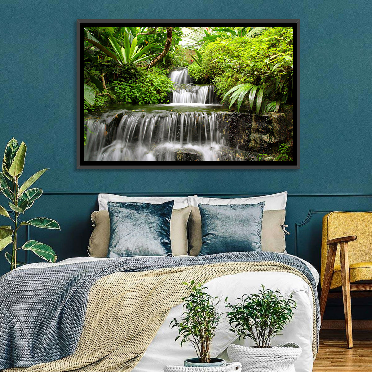 Lush Rainforest Cascade Wall Art