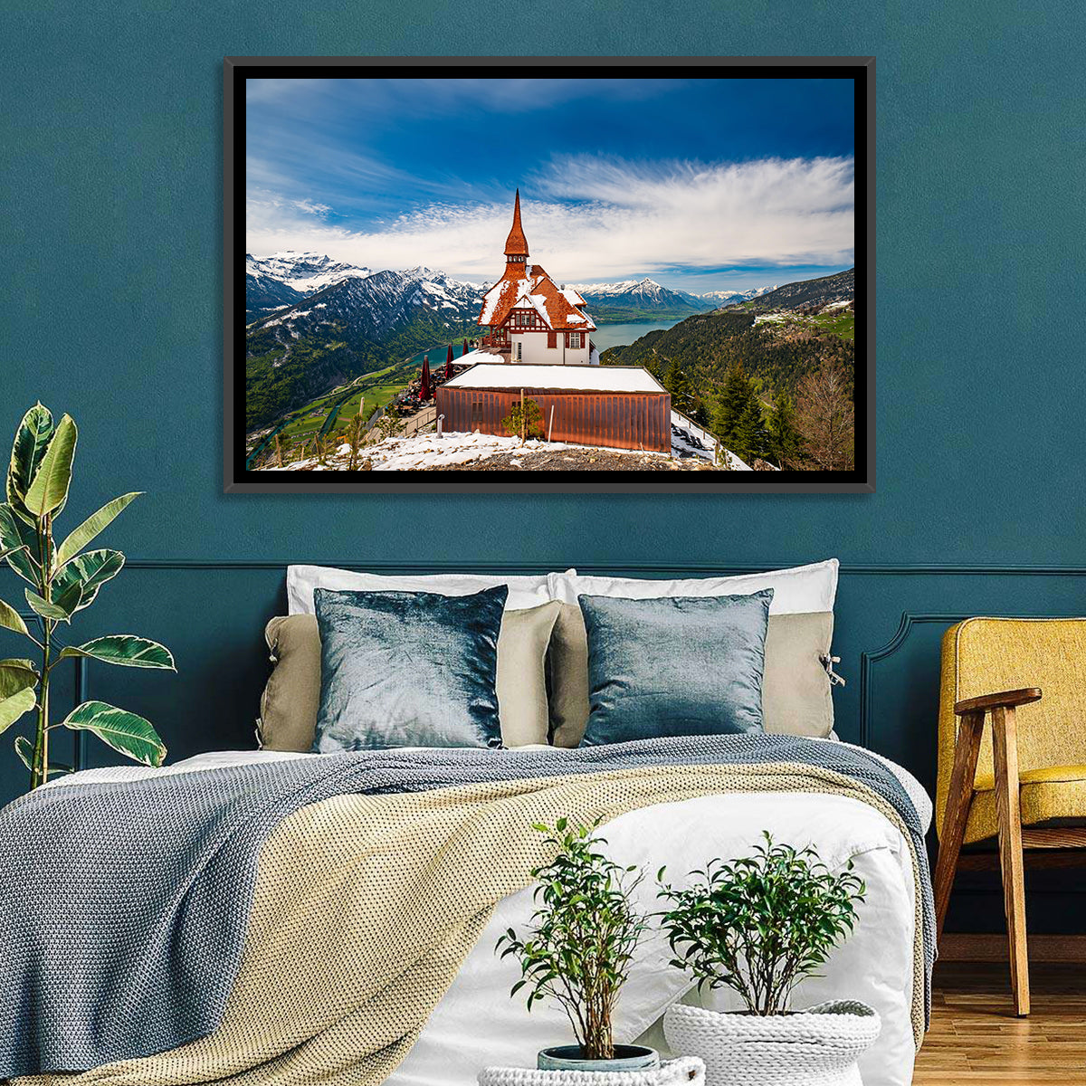 Harder Kulm Summit View Wall Art in a room, landscape
