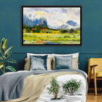 Summer Meadow Watercolor Landscape Wall Art