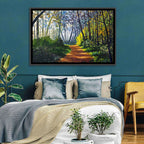 Sunlit Forest Alley Path Wall Art