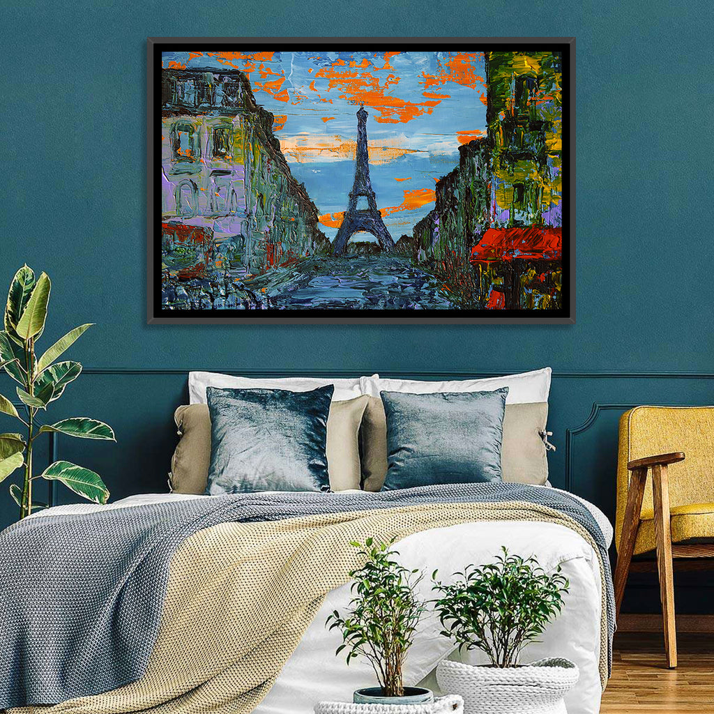 Paris Dusk Street, Eiffel Tower Wall Art