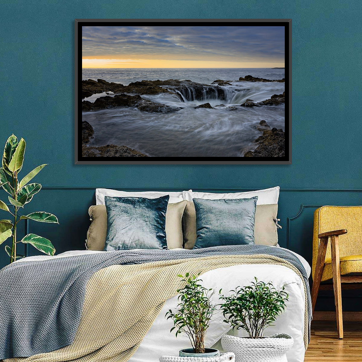 Thor's Well at Cape Perpetua Wall Art in a room, landscape