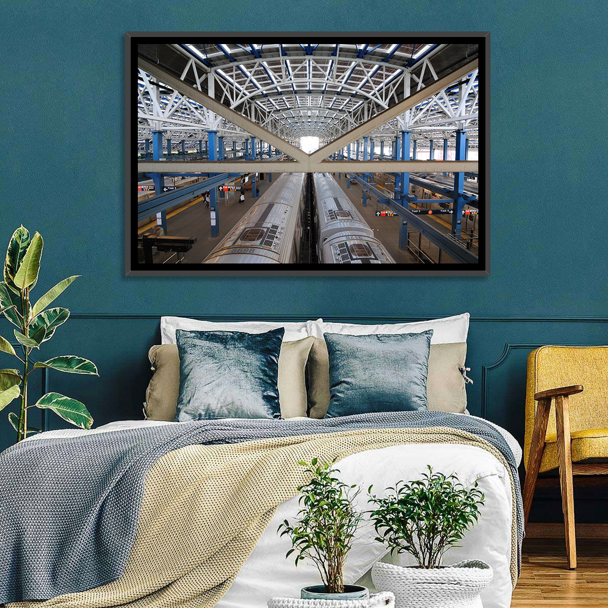 Stillwell Avenue Station Platform Perspective Wall Art in a room, landscape