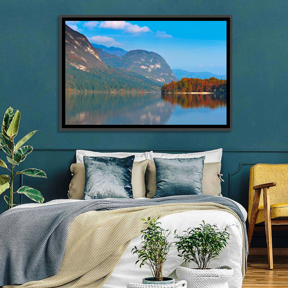 Lake Bohinj Autumn Reflection Wall Art