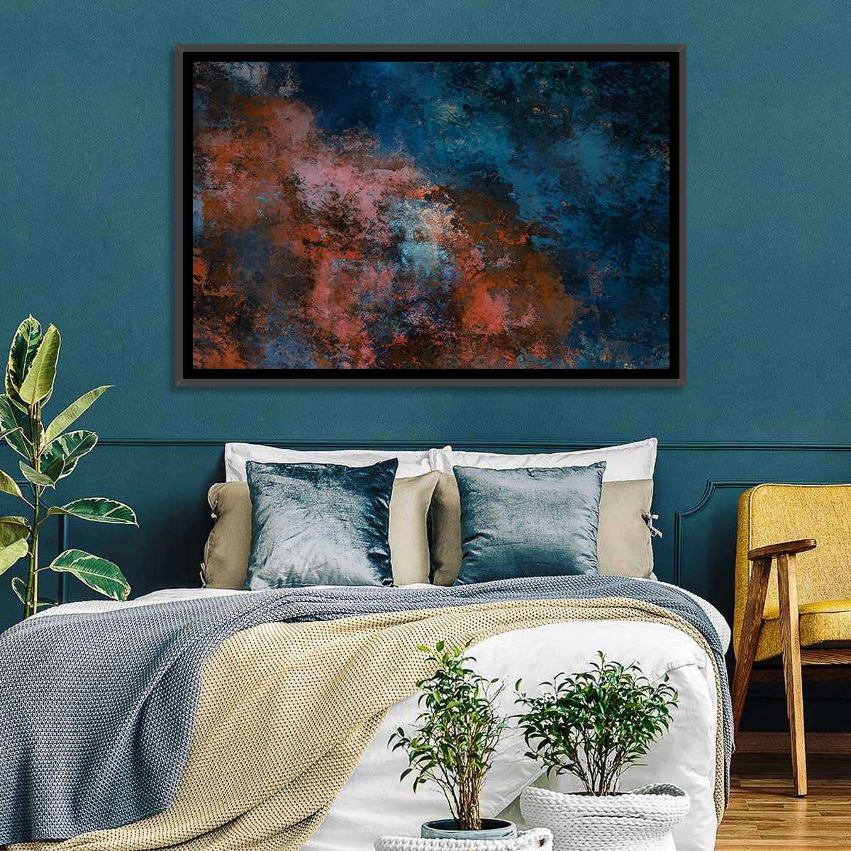 Blue to Rust Color Field Wall Art