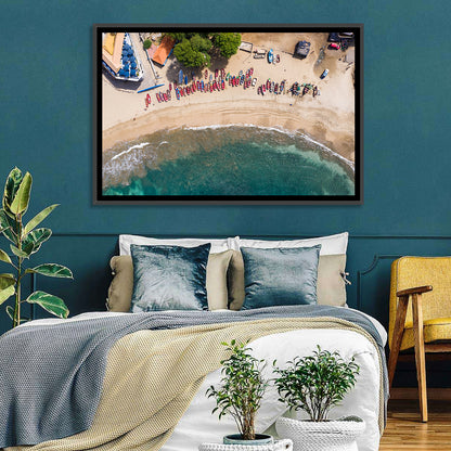 Aerial Tarrafal Beach Fishing Boats Wall Art