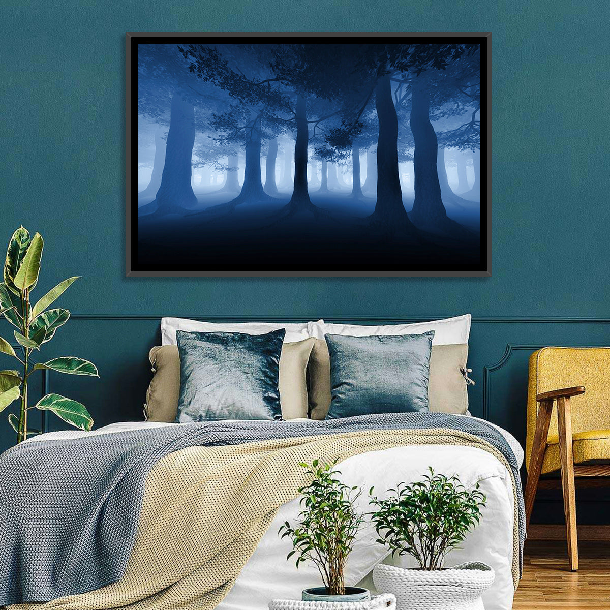 Midnight Blue Forest Wall Art