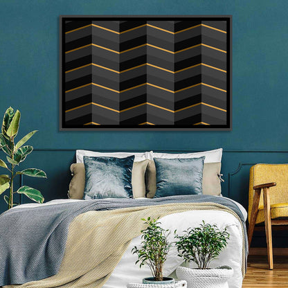 Black Stripes with Gold Accents Wall Art