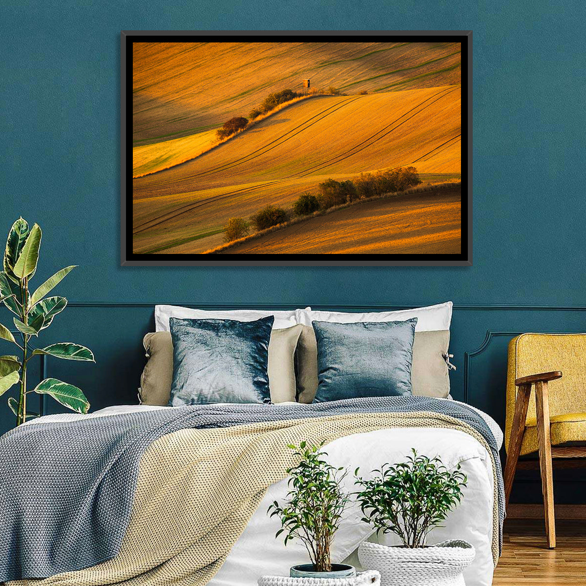 Golden Moravian Farm Tracks Wall Art