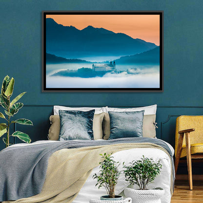 Benediktbeuern Abbey in Morning Fog Wall Art