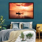 Uluabat Lake Fisherman at Dusk Wall Art