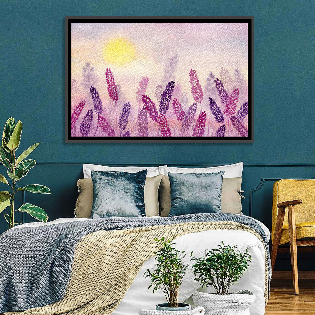 Sunlit Lavender Field Wall Art