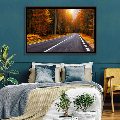 Golden Hour Forest Road Wall Art