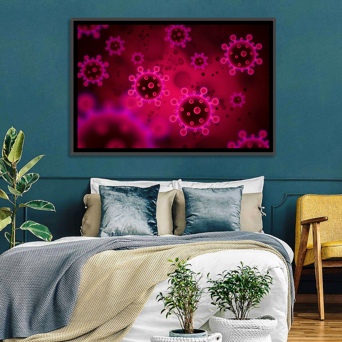 Microscopic Virus Particle Study Wall Art
