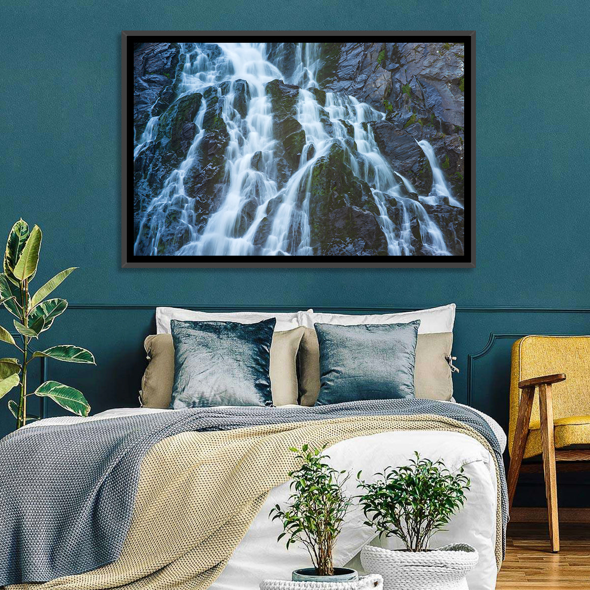 Balea Cascada Waterfall Wall Art in a room, landscape