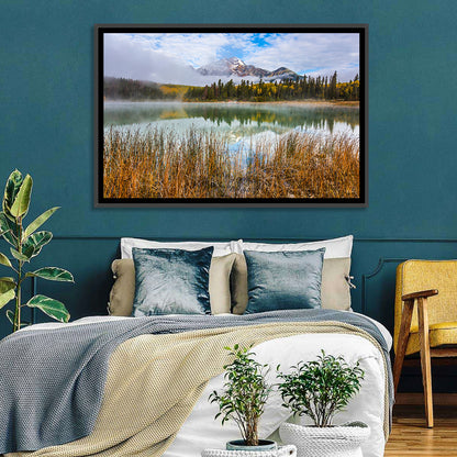 Pyramid Mountain with Golden Grasses Wall Art