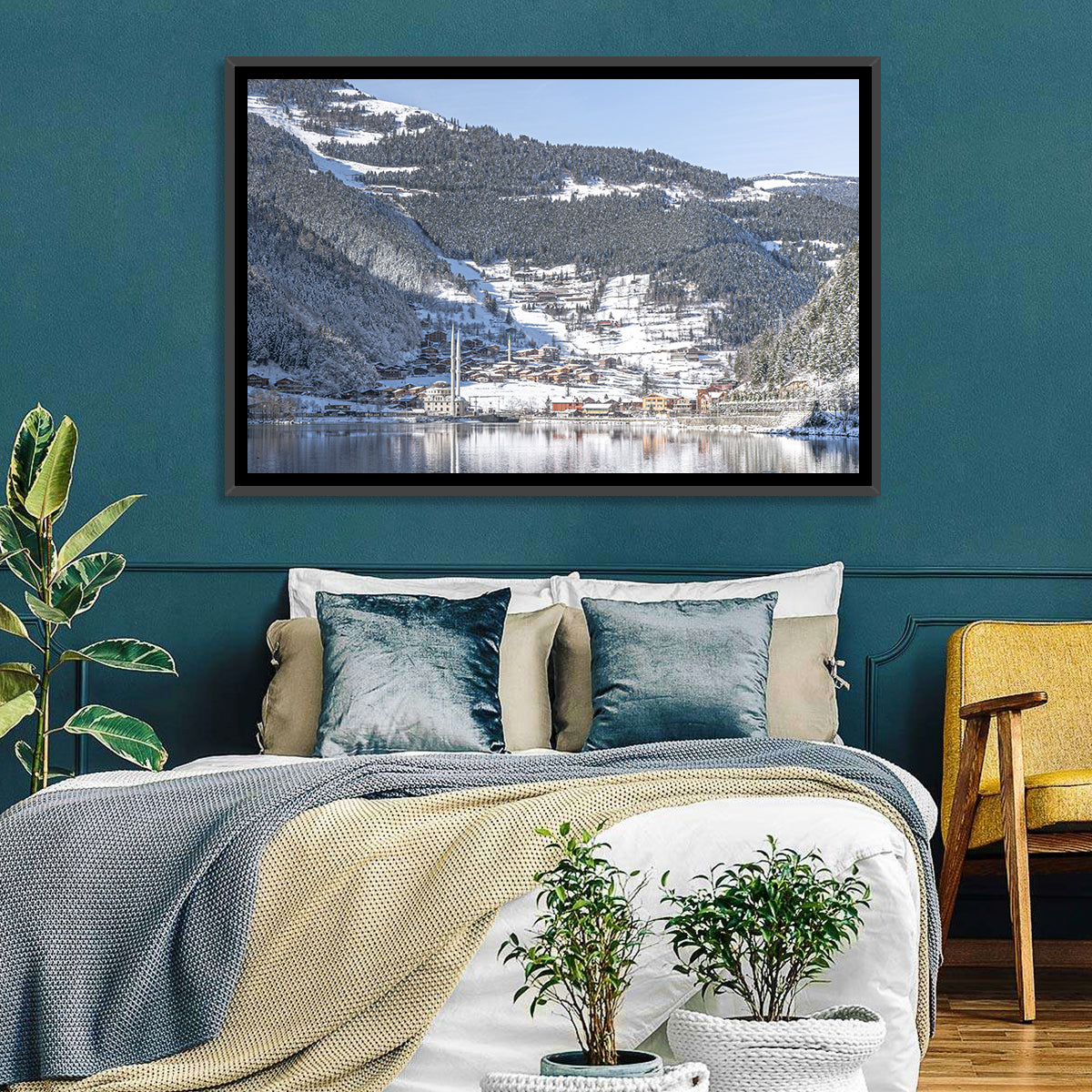 Uzungöl Winter Lake Reflection Wall Art