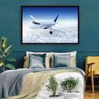 Commercial Jet Above Clouds Wall Art