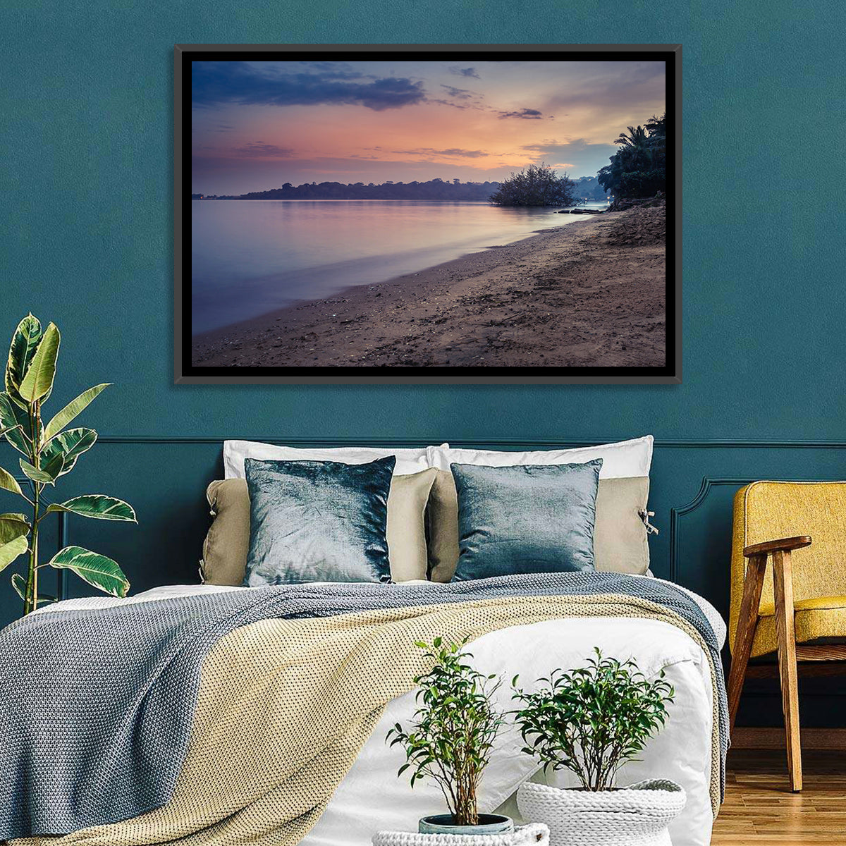 Lake Victoria at Dusk Wall Art in a room, landscape