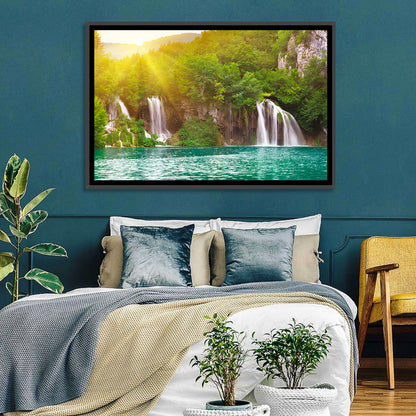 Plitvice Cascades at Sunrise Wall Art