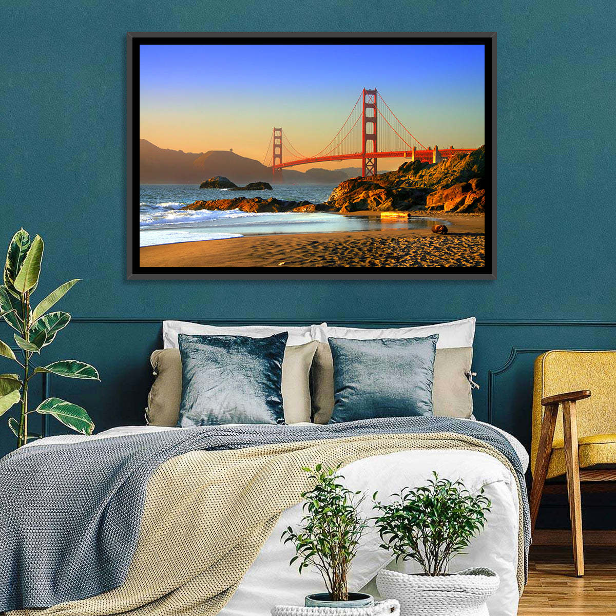 Golden Hour at the Golden Gate Bridge Wall Art