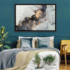 Black Fire Marble Abstract Wall Art